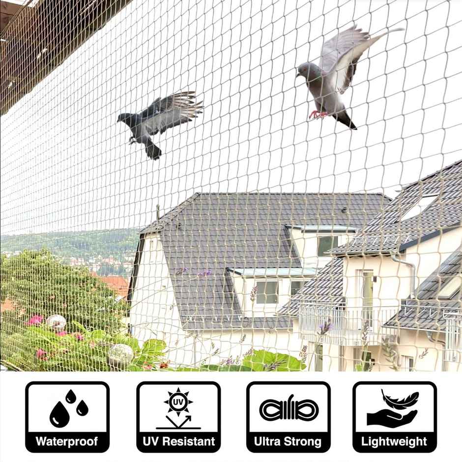 Mr. Right Pigeon Nets for Balconies, Bird Net | White | 10x10 ft