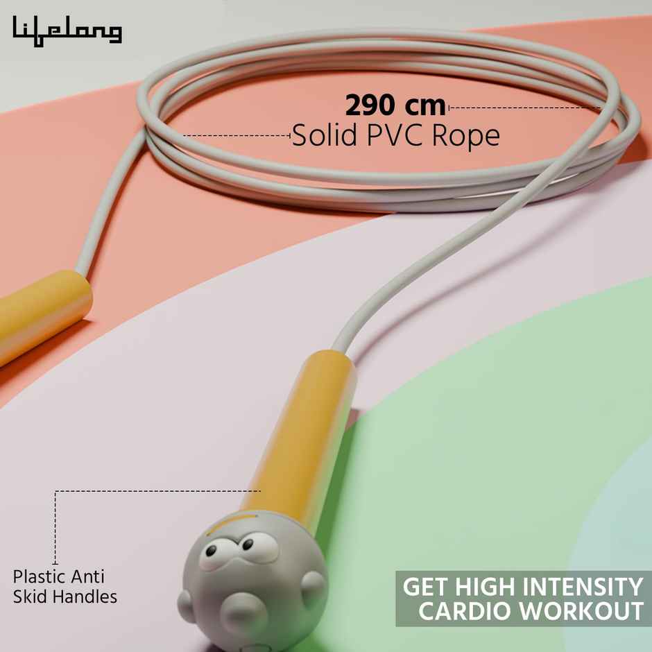 Lifelong Skipping Rope with Counter for Workout | Grey | 290 cm