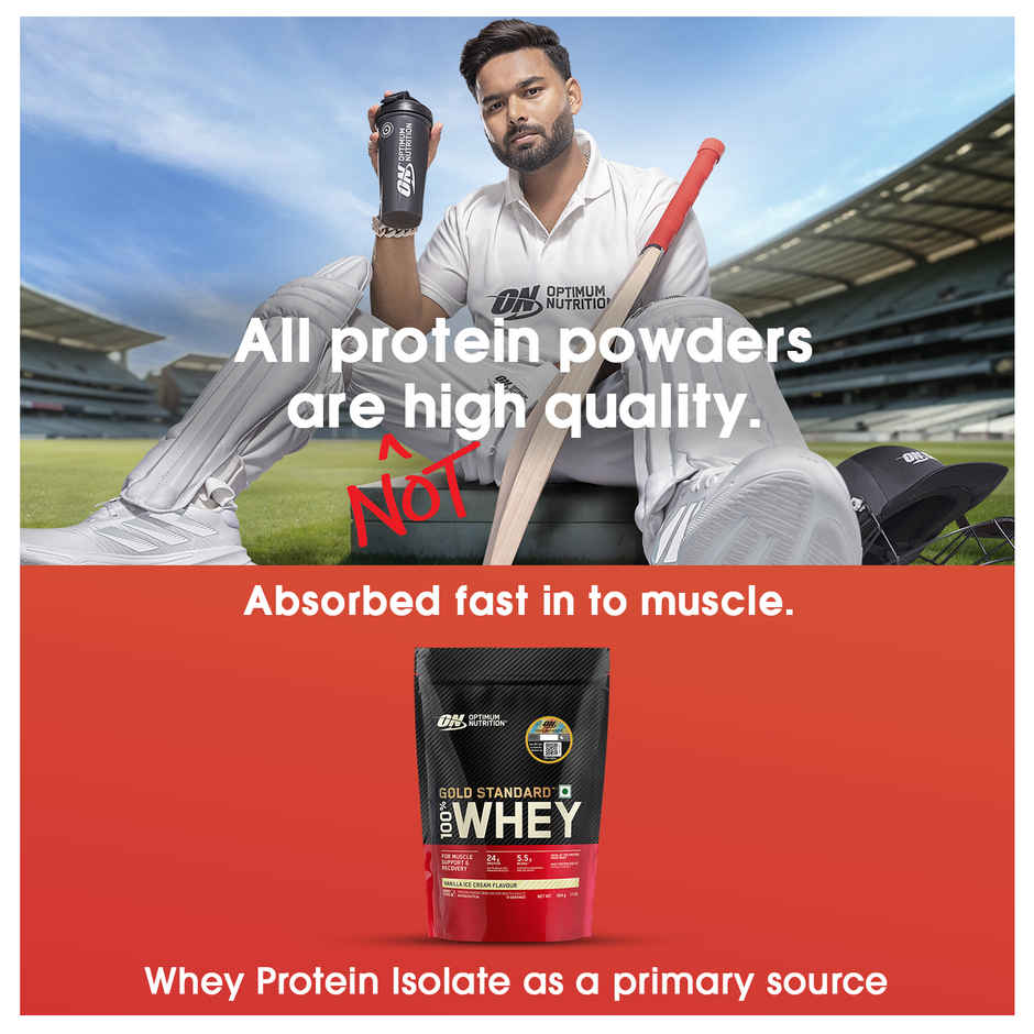 Optimum Nutrition (ON) Pure Whey Gold Standard Powder Vanilla Ice Cream1 lb