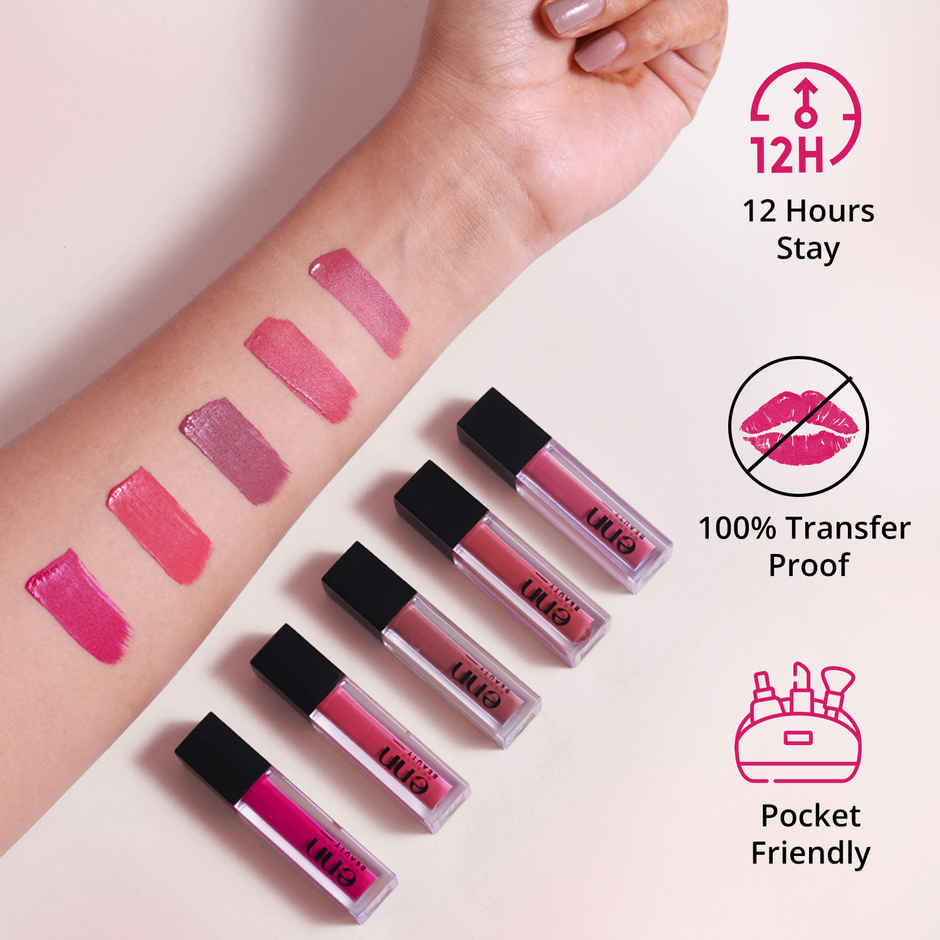 Enn Beauty Semi-Matte Liquid Lipstick Kit - Pretty Pinks