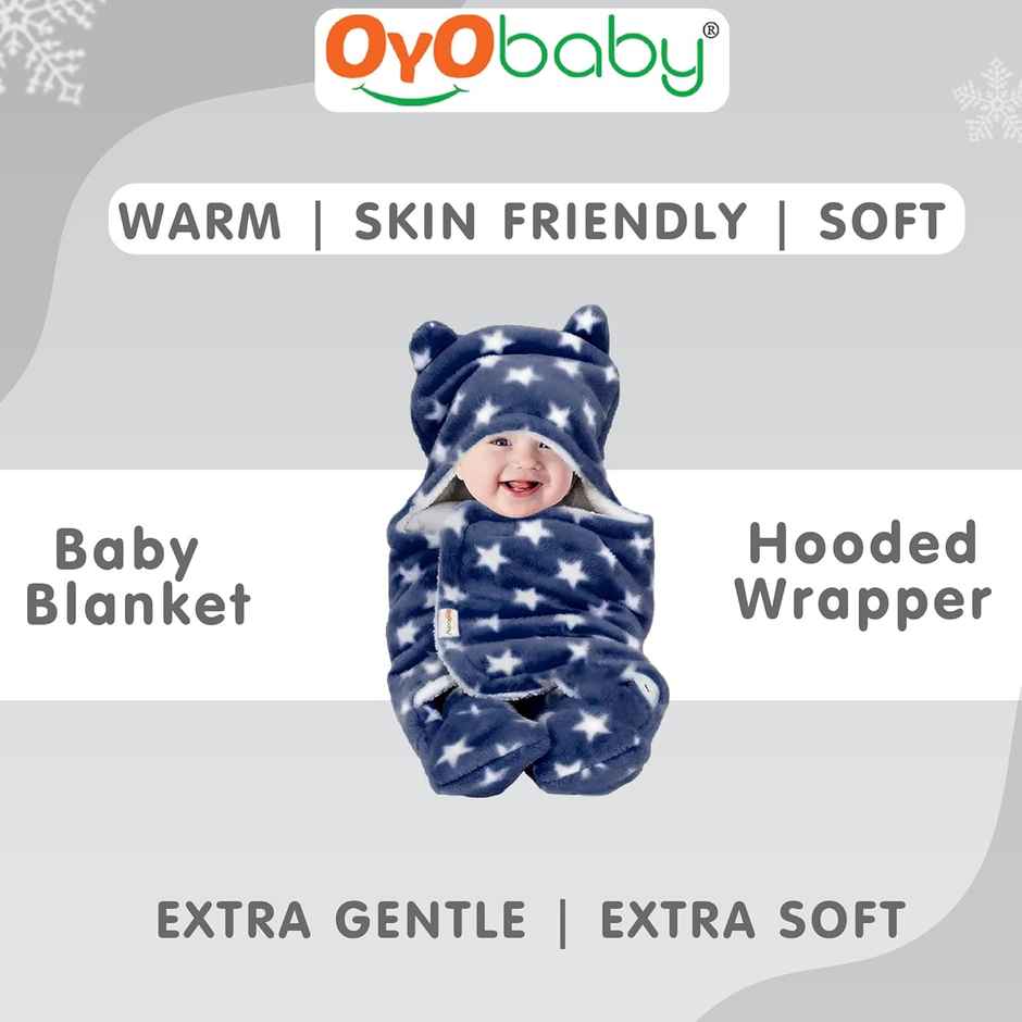 Oyo Baby Blankets New Born Babies 78Cm X 68Cm, 0-6 Months, Stars
