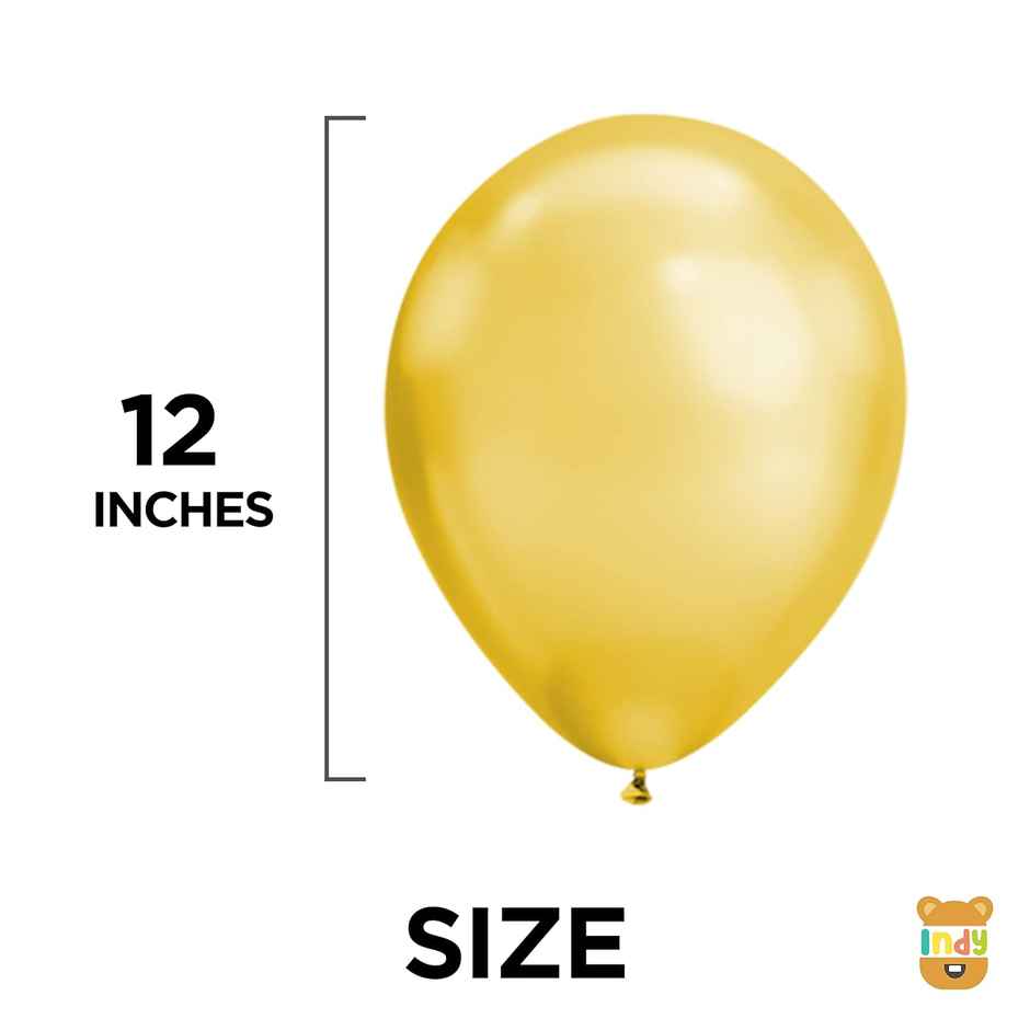 Gold & White Metallic Finish Shiny Balloons For Party Decoration