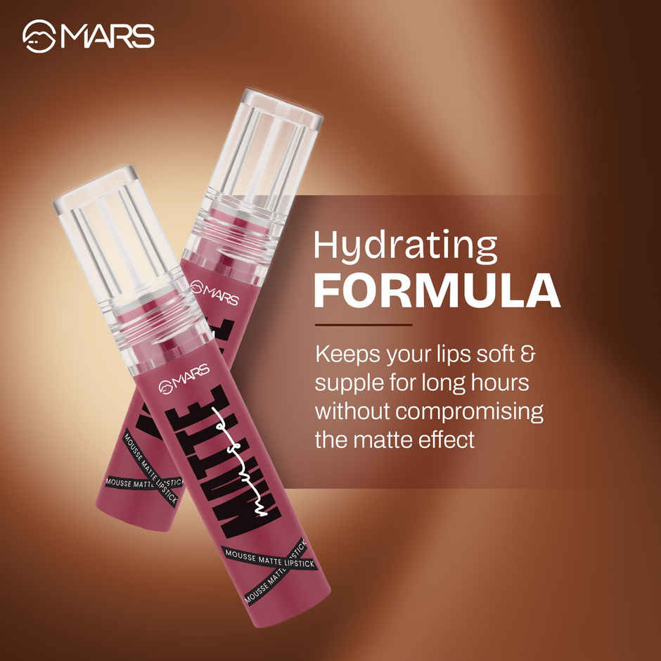MARS Cosmetics Matte Muse Mousse Lipstick | 3ml | 06-FASHION INSTA | with Doe-Foot Applicator