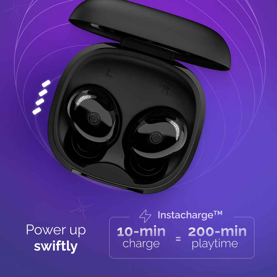 Noise Buds Trance 45H Battery Low Latency-up to 40 ms Instacharge TWS Earbuds | Jet Black