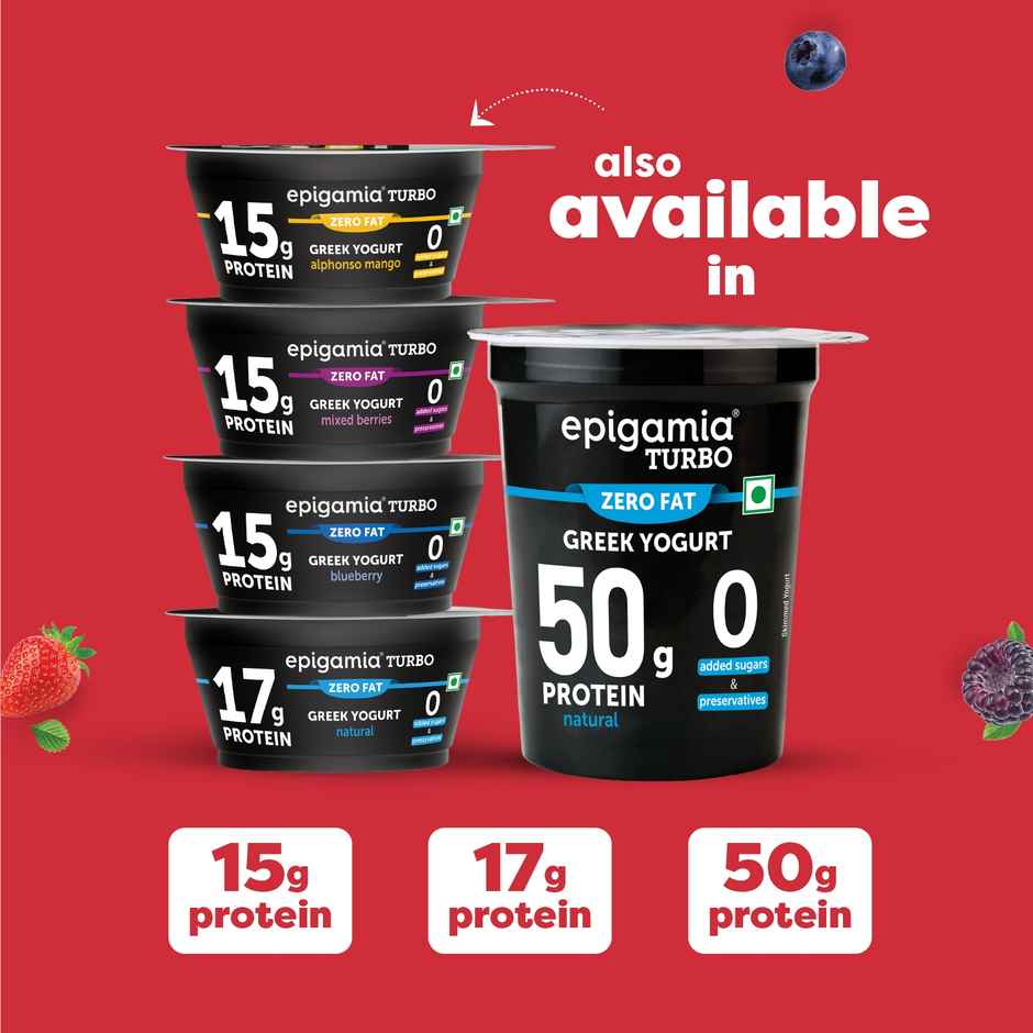 Epigamia 15 G Protein Turbo Yogurt, Strawberry