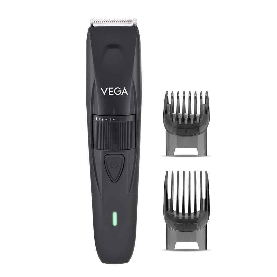 Vega Power Lite Beard Trimmer for Men with 90 mins Runtime, 2 Comb Attachment, USB Type C (VHTH-38)