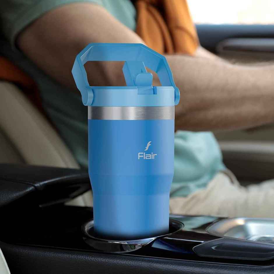 Flair Rage 600 ml Vacuum Insulated Stainless Steel Tumbler | Azure Color, Double Wall