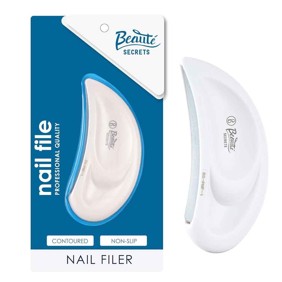 Beaute Secrets Nail Filer and Buffer Professional EarShaped Nail File with Round Blade