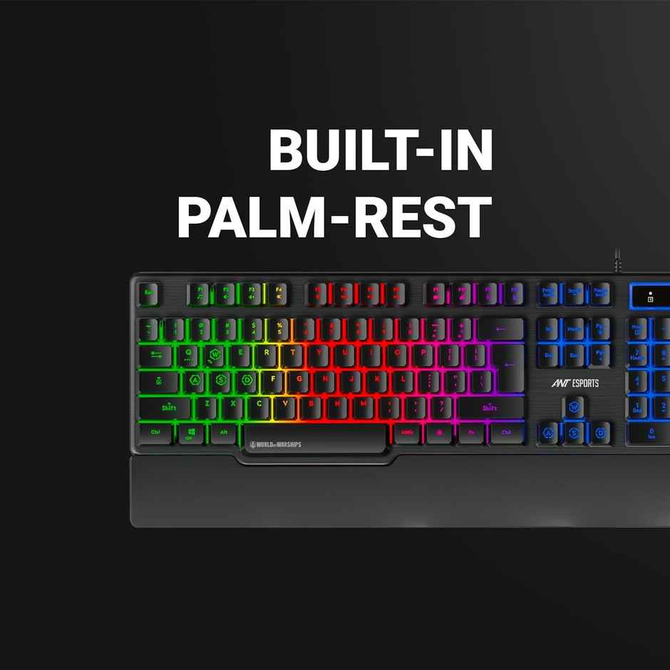 Ant Esports Km500W Gaming Backlit Keyboard And Mouse Combo,Led Wired,Ergonomic &Wrist Rest Keyboard