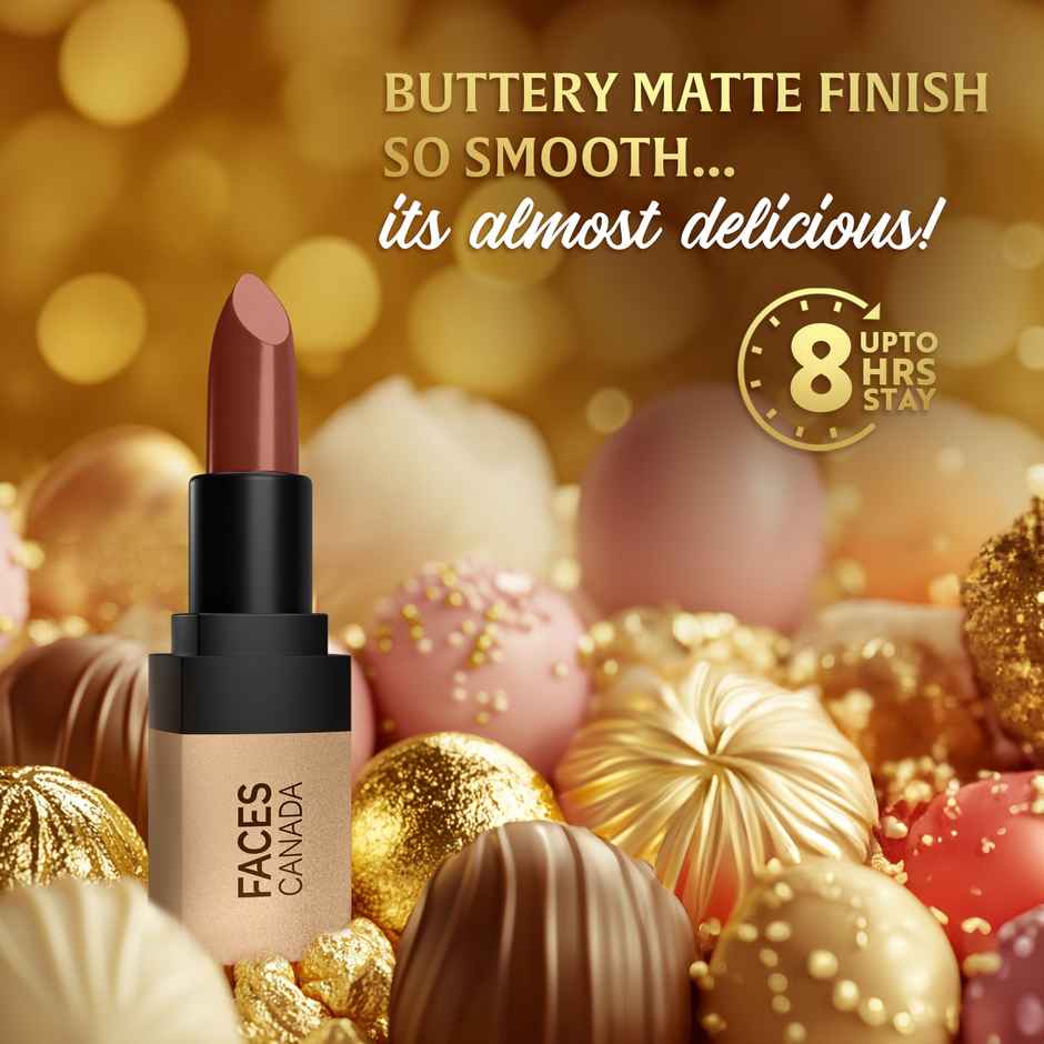 Faces Canada Comfy Matte Velvet Touch Lipstick - Cocoa Truffle 06, 4.2 g | 8Hr Stay | Intense Color