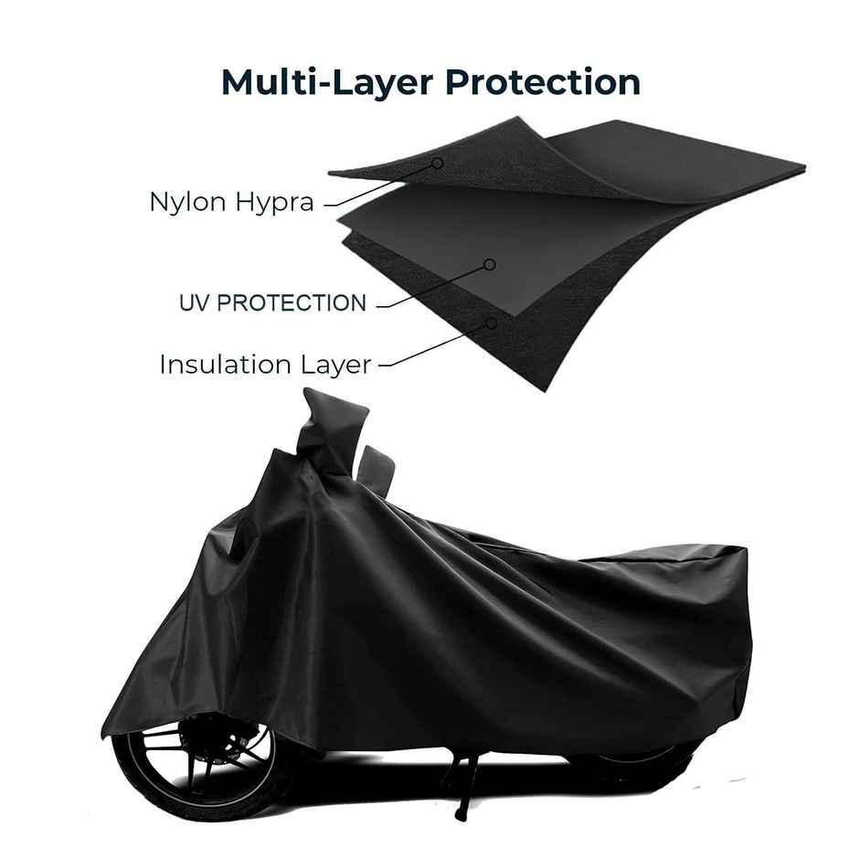 Autofy Universal Uv Protection & Dustproof Bike Body Cover For Bike Scooter Scooty Activa | Black