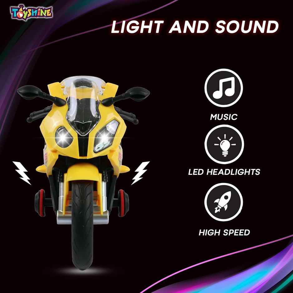 Toyshine 1:20 Scale Remote Control Rechargeable Spinning Action Performing Racing Motorbike Yellow