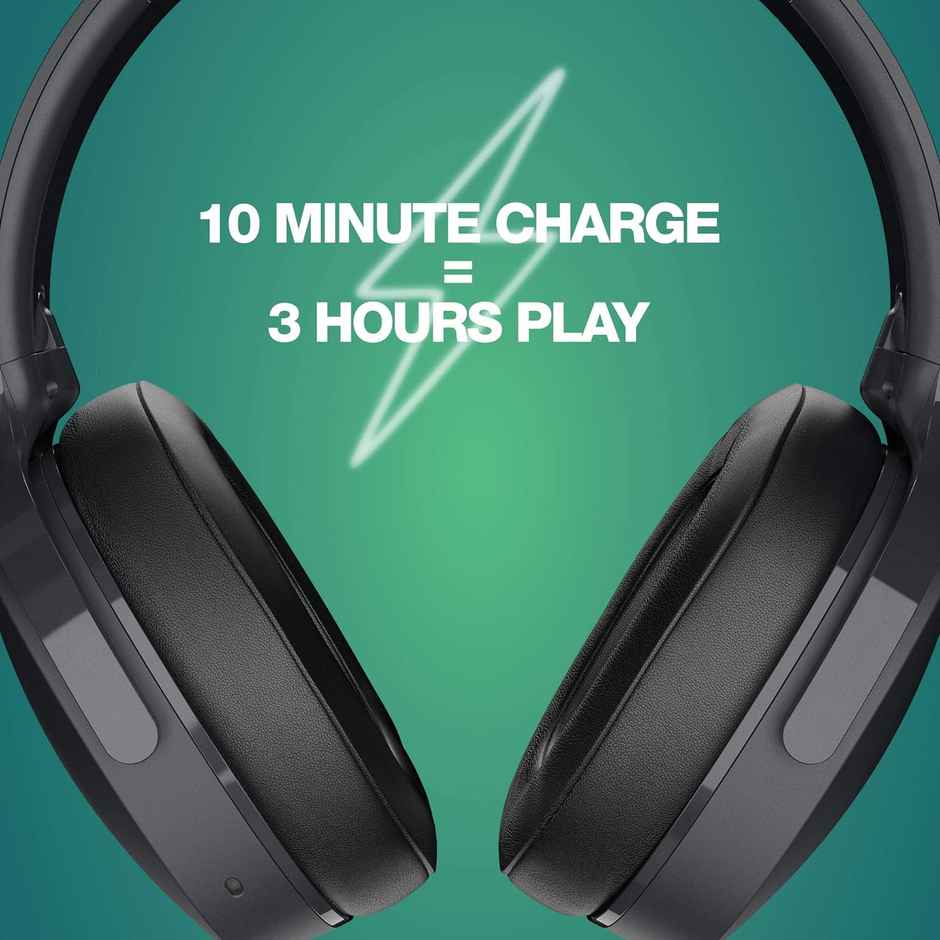 Skullcandy Hesh Anc Wireless Over-Ear Headphones, Active Noise Cancelling, Wireless Charging- Black