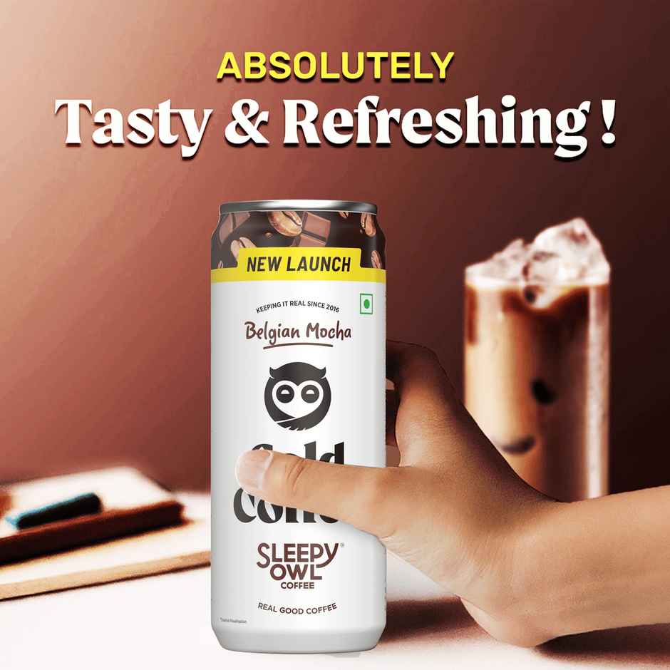 Sleepy Owl Belgian Mocha Cold Coffee Can | Ready to Drink Coffee Beverage