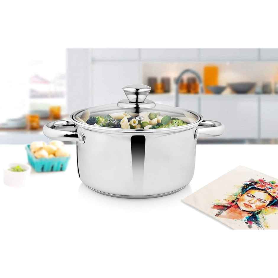 BAY6 Casserole | 18 cm | 2300 ml | Glass Lid | Induction Compatible