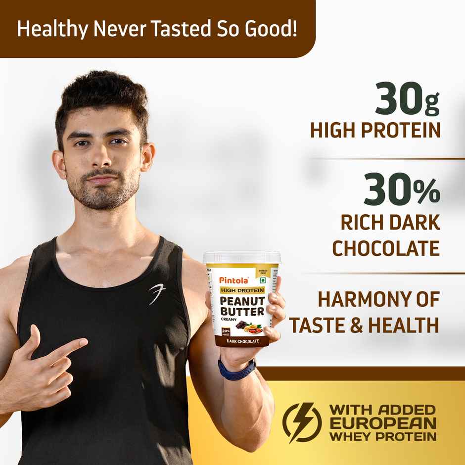 Pintola Crunchy High Protein Peanut Butter Dark Chocolate