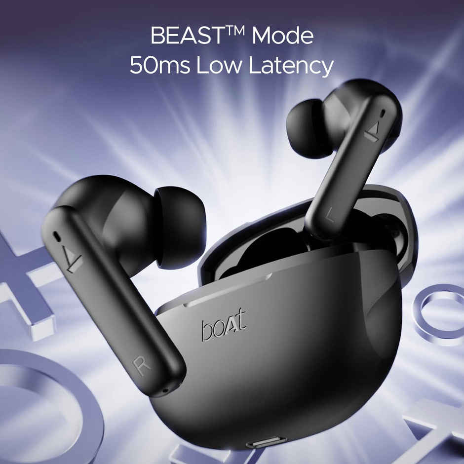 boAt Airdopes 170 TWS Earbuds w/ 50H Playtime, Quad Mics ENx Tech & BEAST Mode for Gaming (Classic Black)