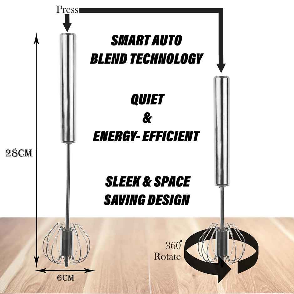 Kuber Industries Automatic Steel Hand Blender for Coffee | Soup | and More