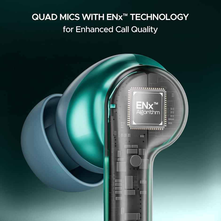 boAt Airdopes 141 Pro TWS Earbuds with mic,13mm Drivers, 60HRS Battery, 4Mics ENx, Fast Charge, IPX5, v5.3 Bluetooth Earbuds,Metallic Finish - Martian Green