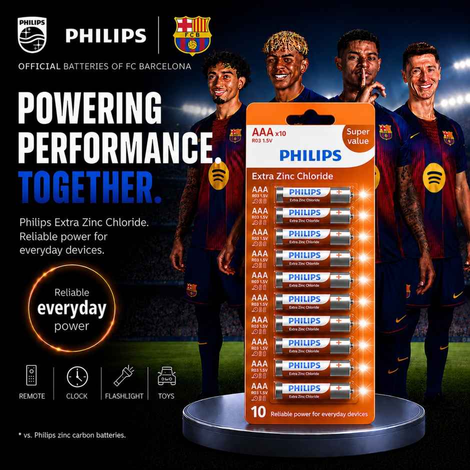 Philips R03L10B/94 Extra Zinc AAA Battery | 1.5V | Long Lasting | Leak Resistant 1.0 Piece
