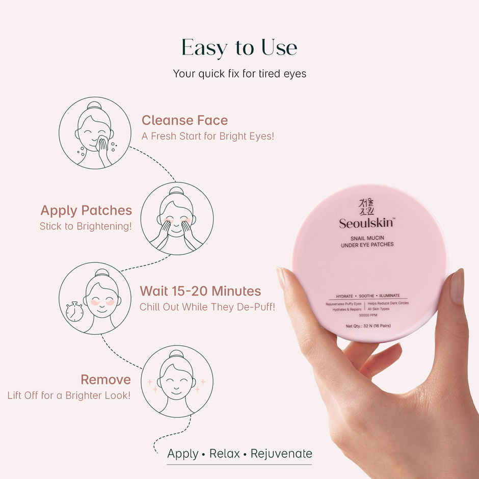 Seoulskin Snail Mucin Under Eye Patches | Dark Circles & Puffy Eyes Care