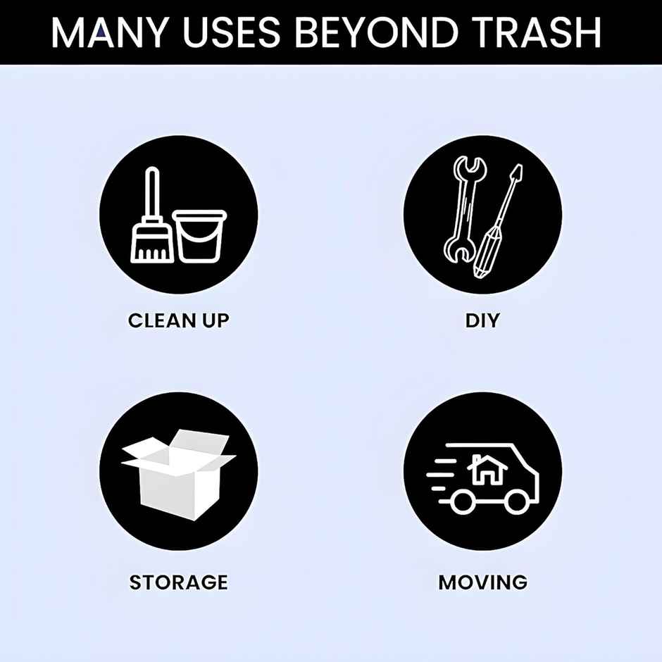 Kuber Industries 19x21 Inches Premium Garbage Bags for Dustbin | 30 Bags (1 Rolls) Black