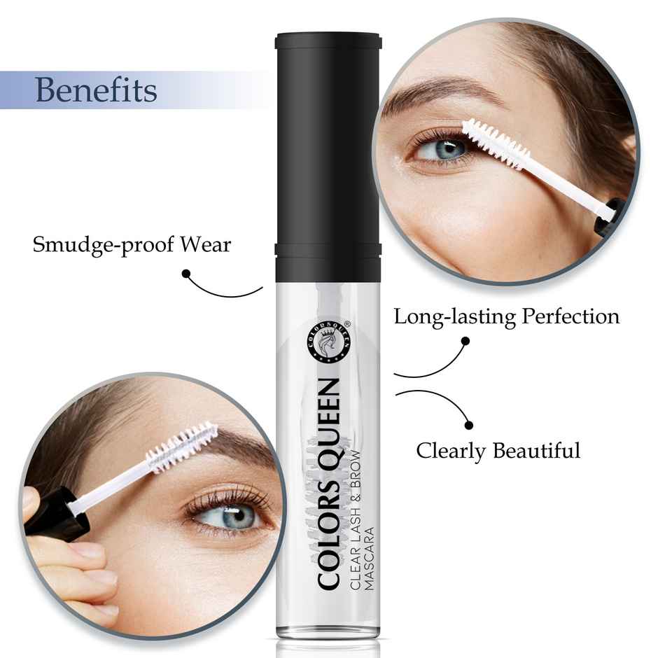 Colors Queen Clear Lash & Brow Mascara | Transparent Mascara Waterproof for Women Enriched