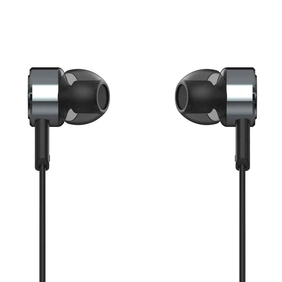 boAt BassHeads 122 Wired Earphones with Heavy Bass, Integrated Controls and Mic (Gunmetal)
