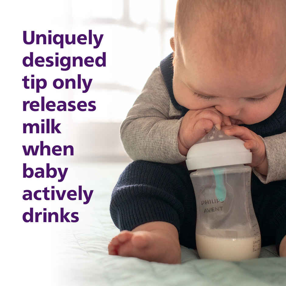 Philips Avent Natural Baby Feeding Bottle with Airfree Vent| 1m+| 260ml | SCY673/01