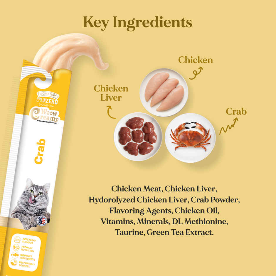 Grain Zero Creamy Lickable Cat Treat - Crab