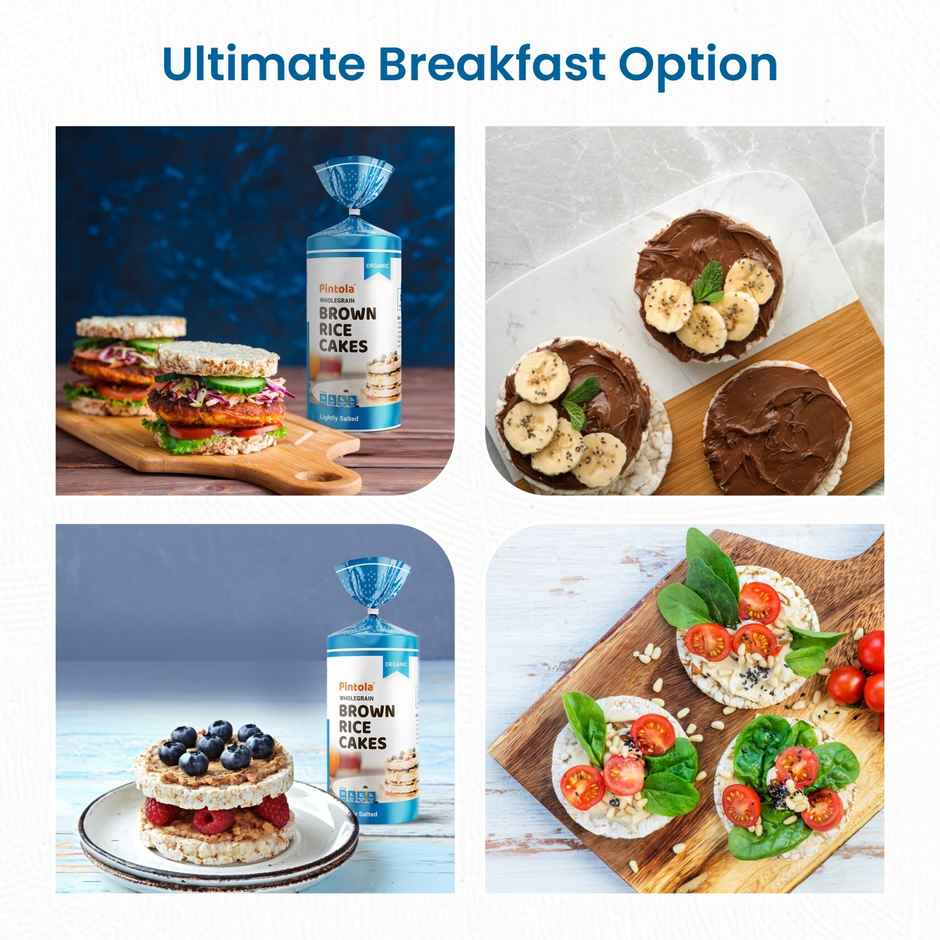 Pintola Organic Wholegrain Brown Rice Cakes | All Natural | Lightly Salted | Pack Of 1