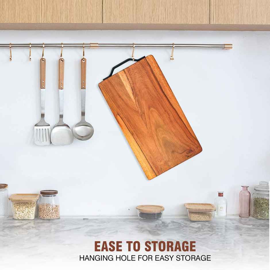 Urbanfix Bulfyss Acacia Wood Multipurpose Food Serving Platter with Handle