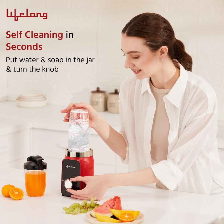 Lifelong Nutri Blender for Smoothies and Juices 500 Watts with 2 Jars Stainless Steel Blades