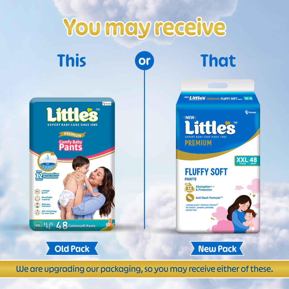 Littles Expert Baby Care Comfy Baby Diapers | Pant Style | XXL | 48 pcs