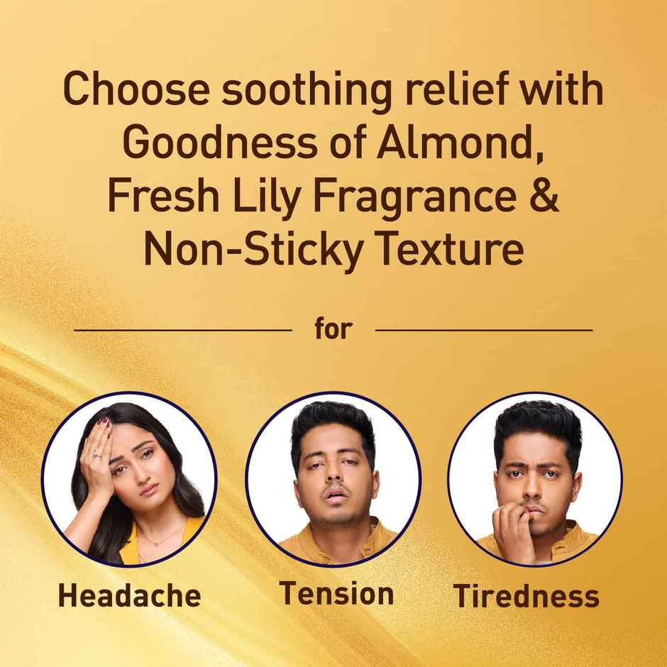 Navratna Gold Ayurvedic Cool Oil | Goodness of Almonds | Non-Sticky and Fresh Lily Fragrance