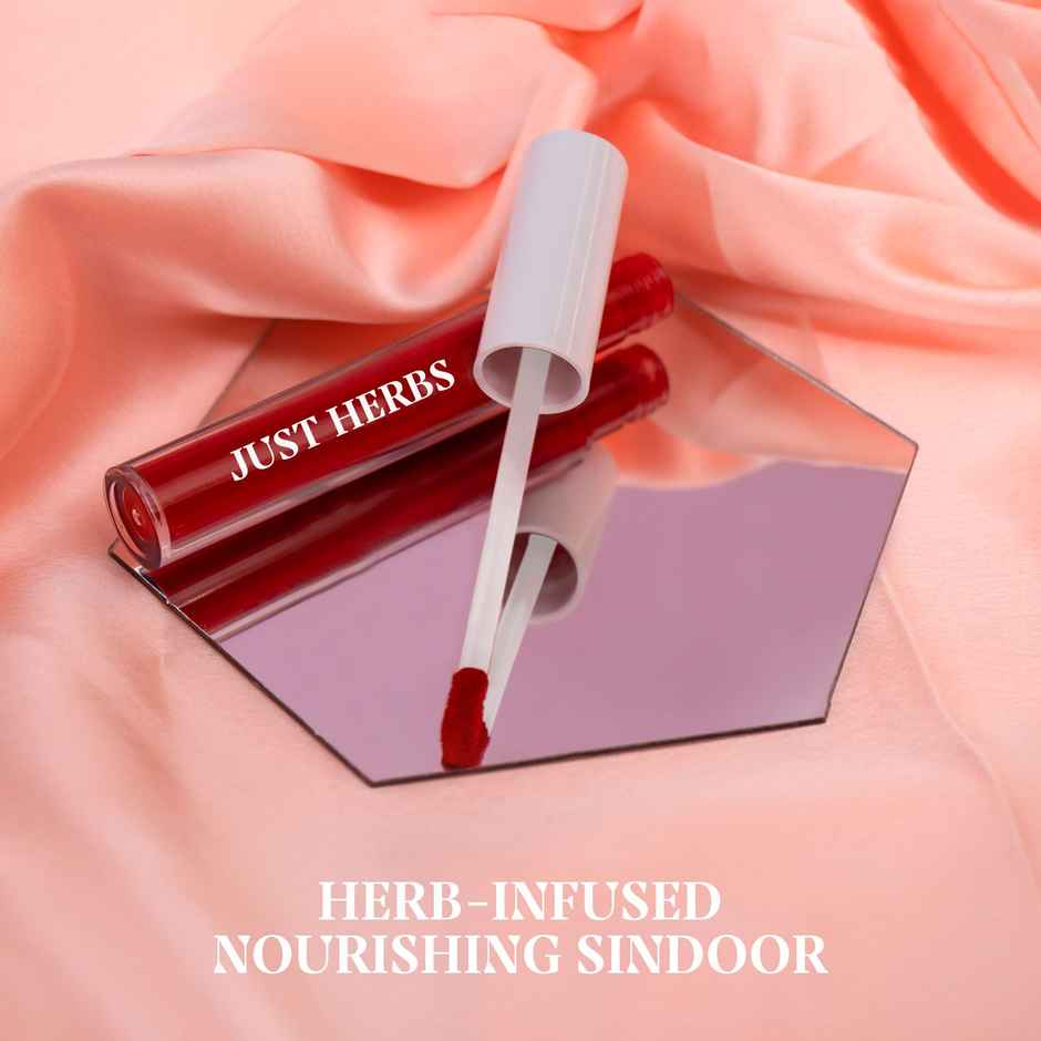 Just Herbs Pigmented Smudge & Sweat Proof Quick Dry Liquid Sindoor (Scarlet Maroon)