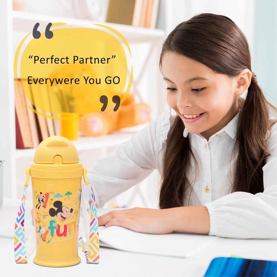 Jaypee Zippy Pro Stainless Steel Insulated Sipper Disney Character Printed Bottle For Kids | Yellow