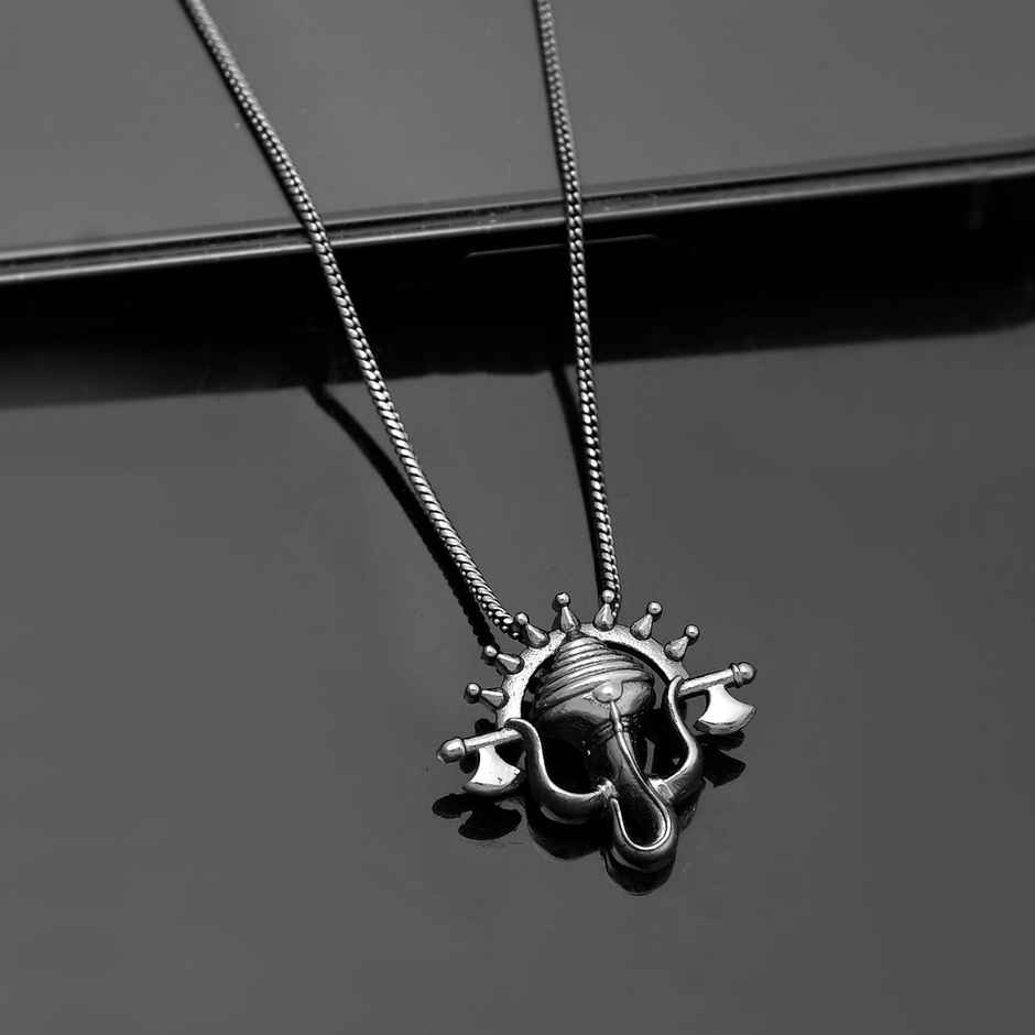 Voylla Eclipse Stylish Black Trishul Men s Pendant