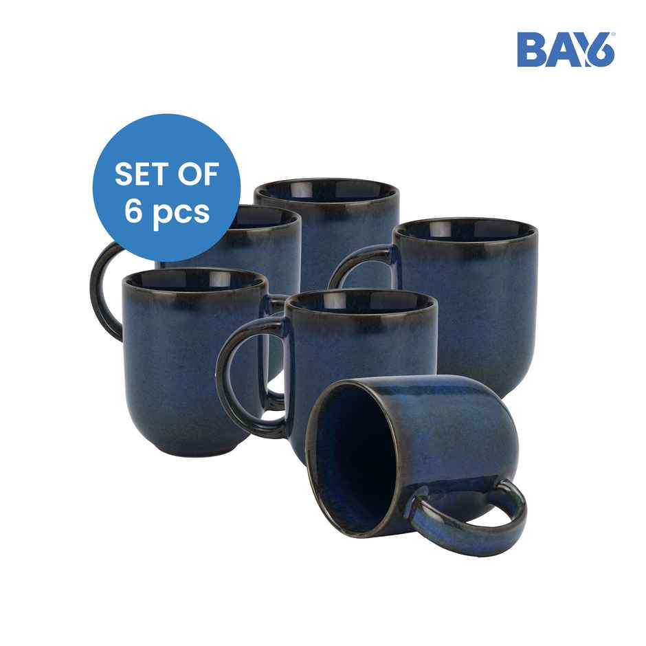 BAY6 Porcelain Coffee Mug Small Coupe 230 ml Reactive - 6 Pcs Set - Cyprus