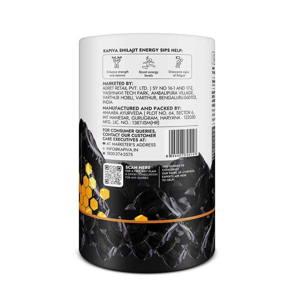 Kapiva Shilajit Energy Sips With 100 percent Pure Shilajit 250mg Shilajit Stick