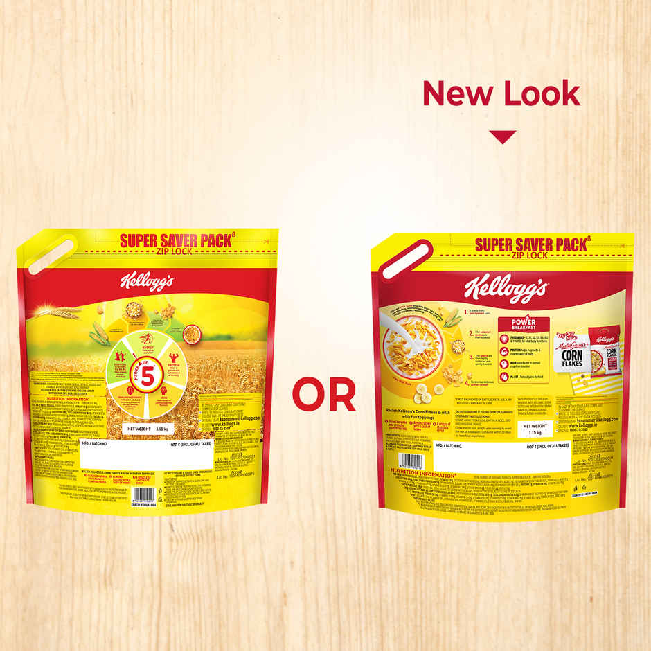 Kellogg'S Corn Flakes (1.2kg) & Amul Gold Full Cream Fresh Milk (Pouch) (500ml) Combo