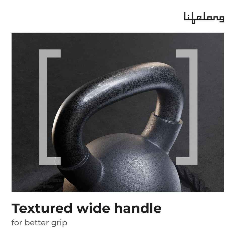 Lifelong Neoprene Cast Iron Kettlebell for Workout | Black | 4 kg