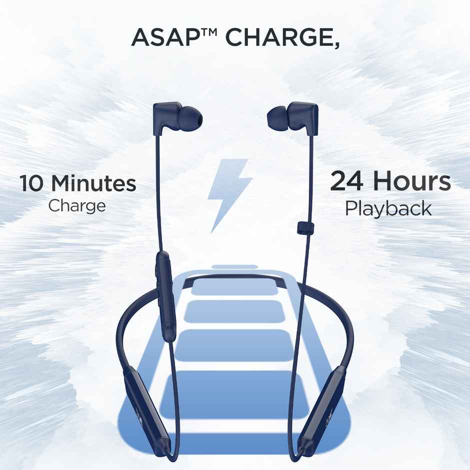 boAt Rockerz Trinity BT Neckband w/ 150H Playtime, Crystal Bionic Sound & ASAP Charge (Just Blue)