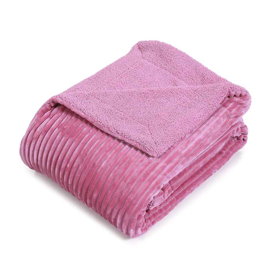 Status Ribbed Flannel Throw 150 x 200 Cm | Pink