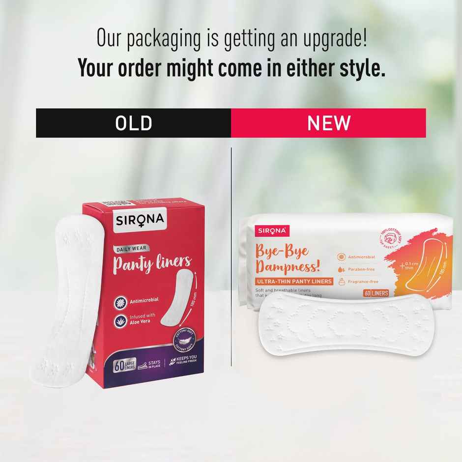 Sirona Cottony Soft Daily Fresh Women Pantyliners | Prevents Spotting | Ultra Thin