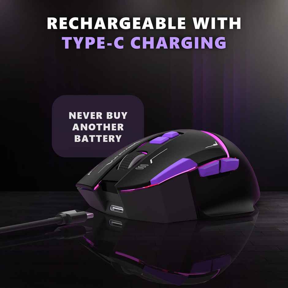 Evofox Banshee Tri-Mode Wireless Gaming Mouse | Pixart Sensor | 10000 DPI | 1000Hz Polling | 8 Buttons