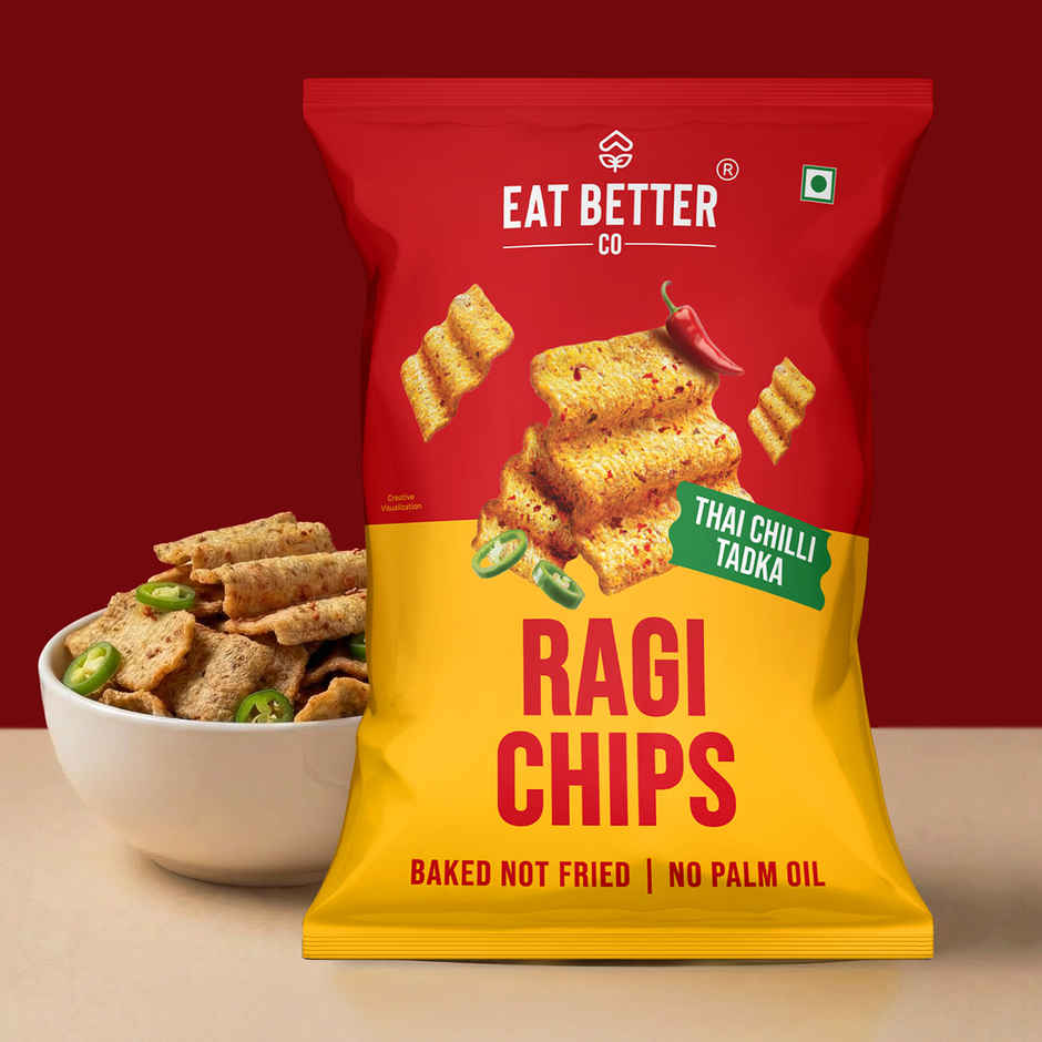 Eat Better Co Ragi Chips | Thai Chilli Tadka | Roasted, No Palm Oil