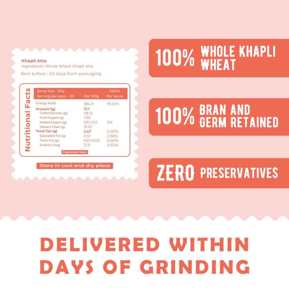 Origgo Khapli Stone Ground Atta-Normal Pissai