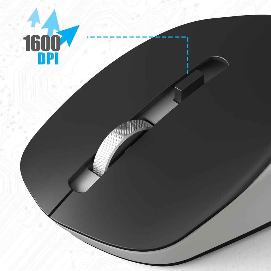 Zebronics Zeb-Companion 500 2.4GHz Wireless Keyboard & Mouse Combo, USB Nano Receiver, Chiclet Keys, Ultra Silent, Power On/Off Switch, Rupee Key, for PC/Mac/Laptop - Black