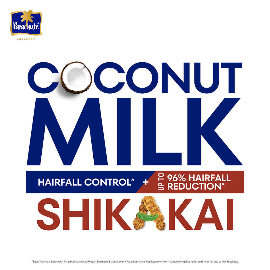Parachute Advansed Hair Fall Control Protein Shampoo | Coconut Milk & Shikakai